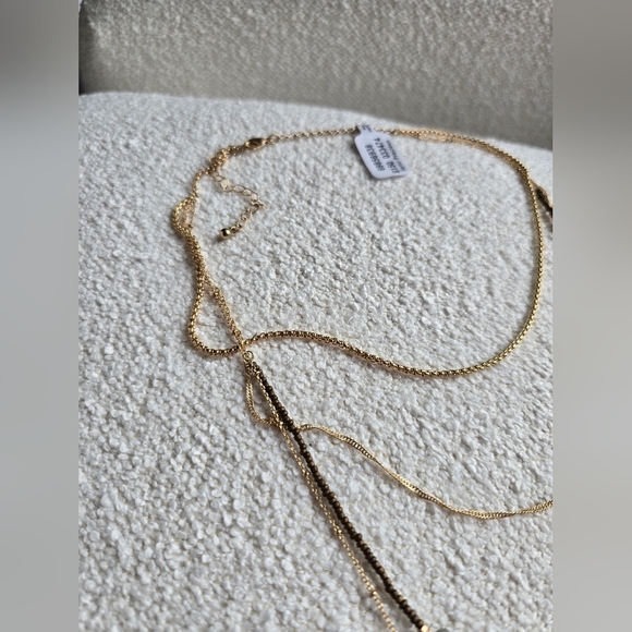 NWT! Free People, Swim & Sleep Layered Necklace,Gold Tone/Blue/White - Picture 7 of 12